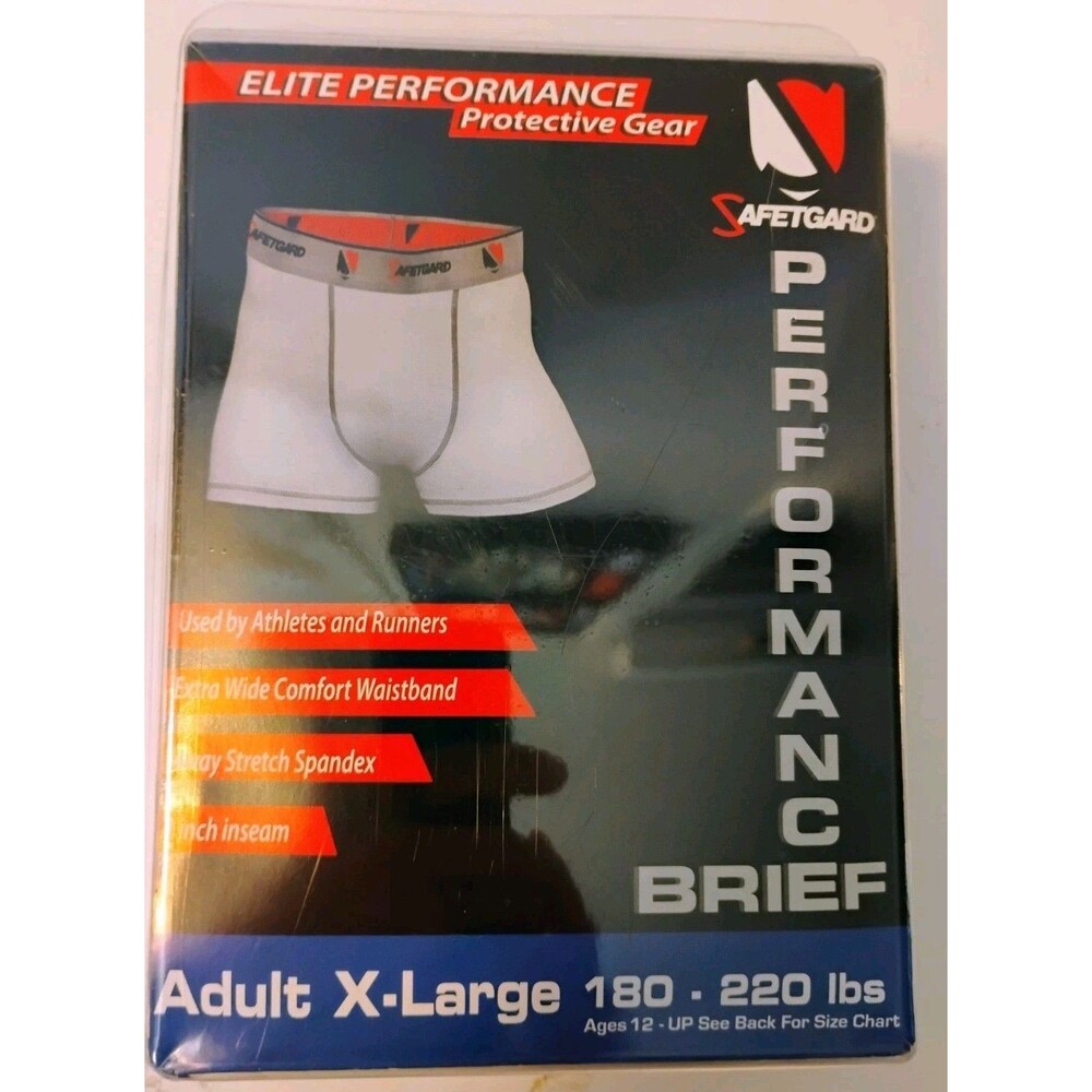 SafeTGard Elite Performance Athletic Brief Underwear Adult XL White NIP